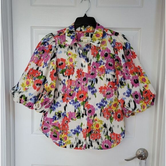 Anthropologie Rachael Floral Botton Shirt XS - Picture 4 of 11